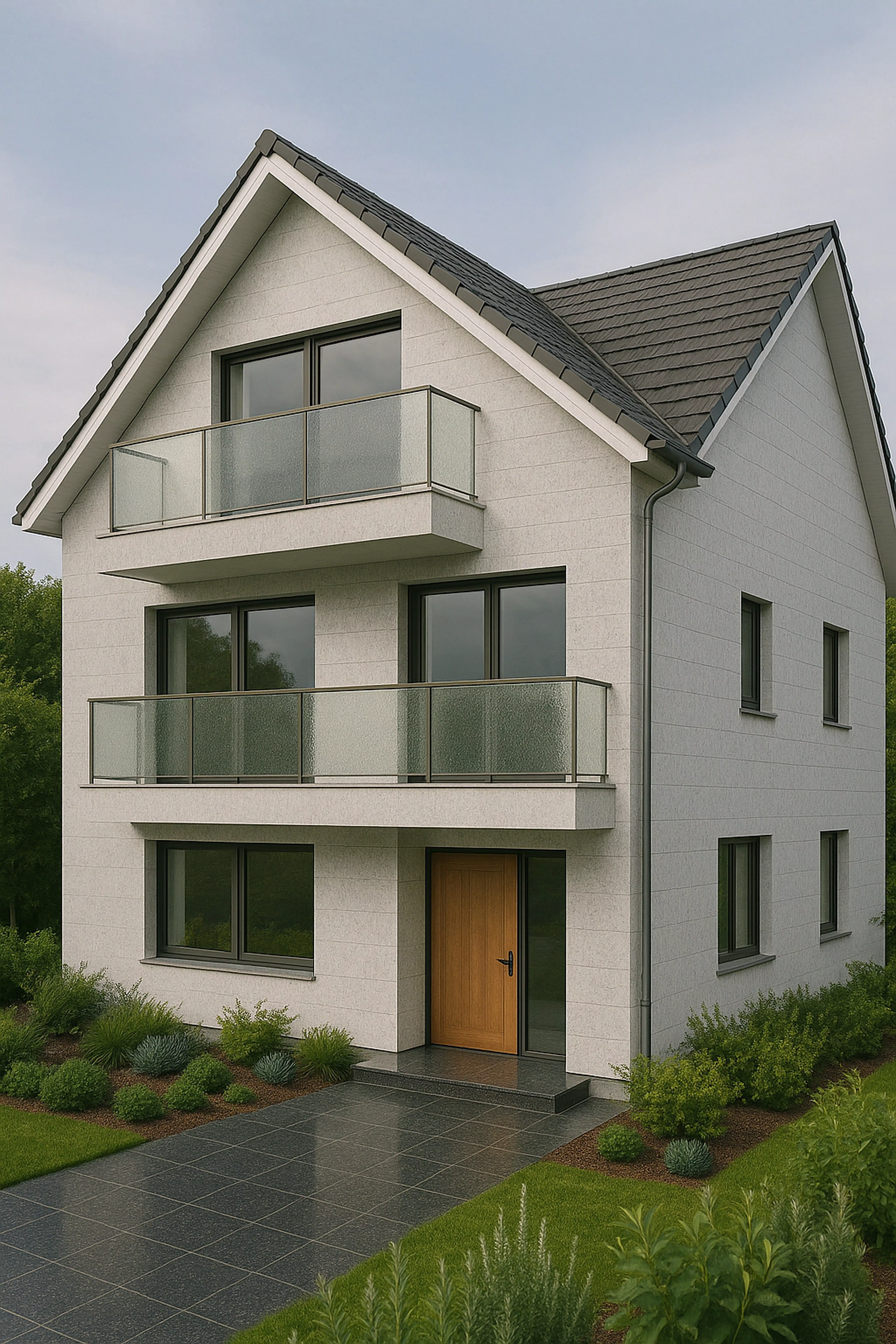 Modern twostory luxury villa FBX OBJ 3mf texture 3D model_0