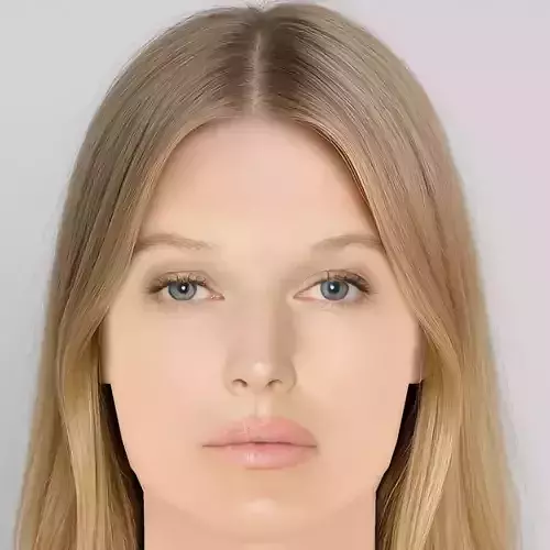 Toni Garrn Head - No Hair - Low poly head for game