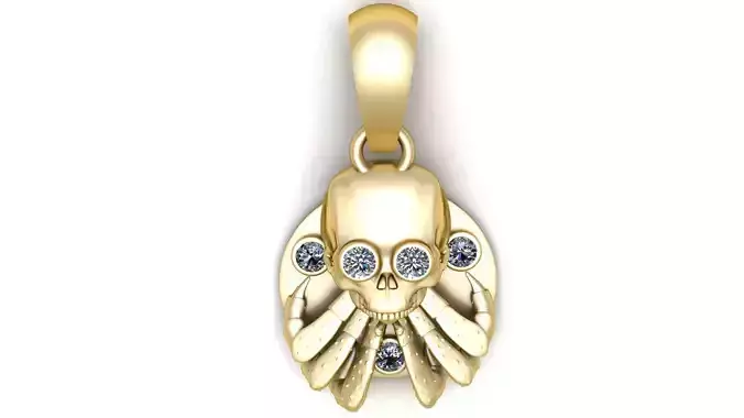 Skull spider pendant 3D printable model  3D print model