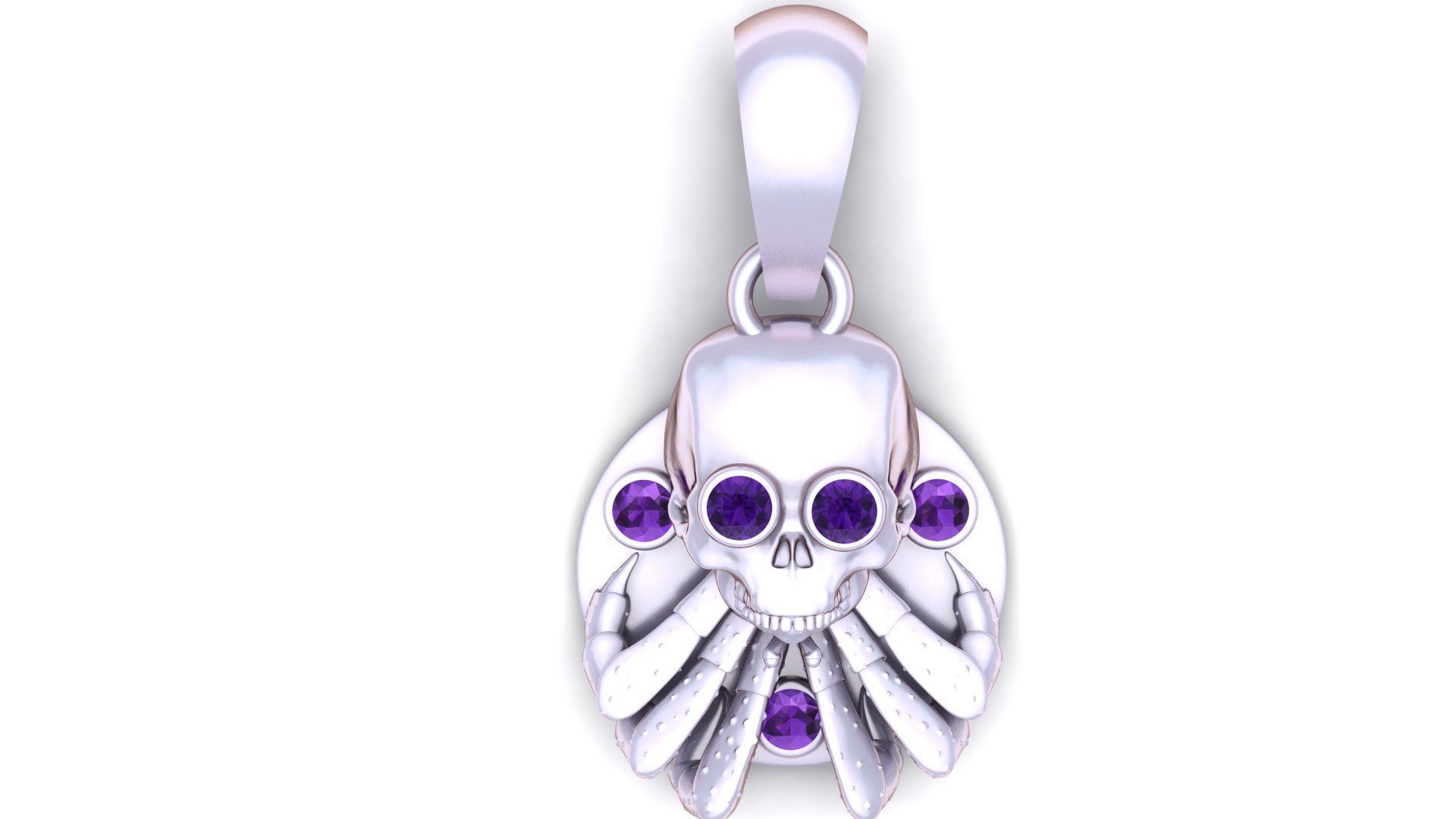 Skull spider pendant 3D printable model  3D print model_1