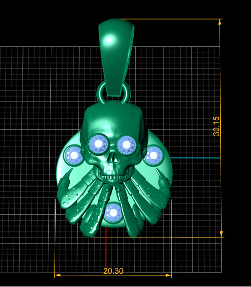 Skull spider pendant 3D printable model  3D print model_4