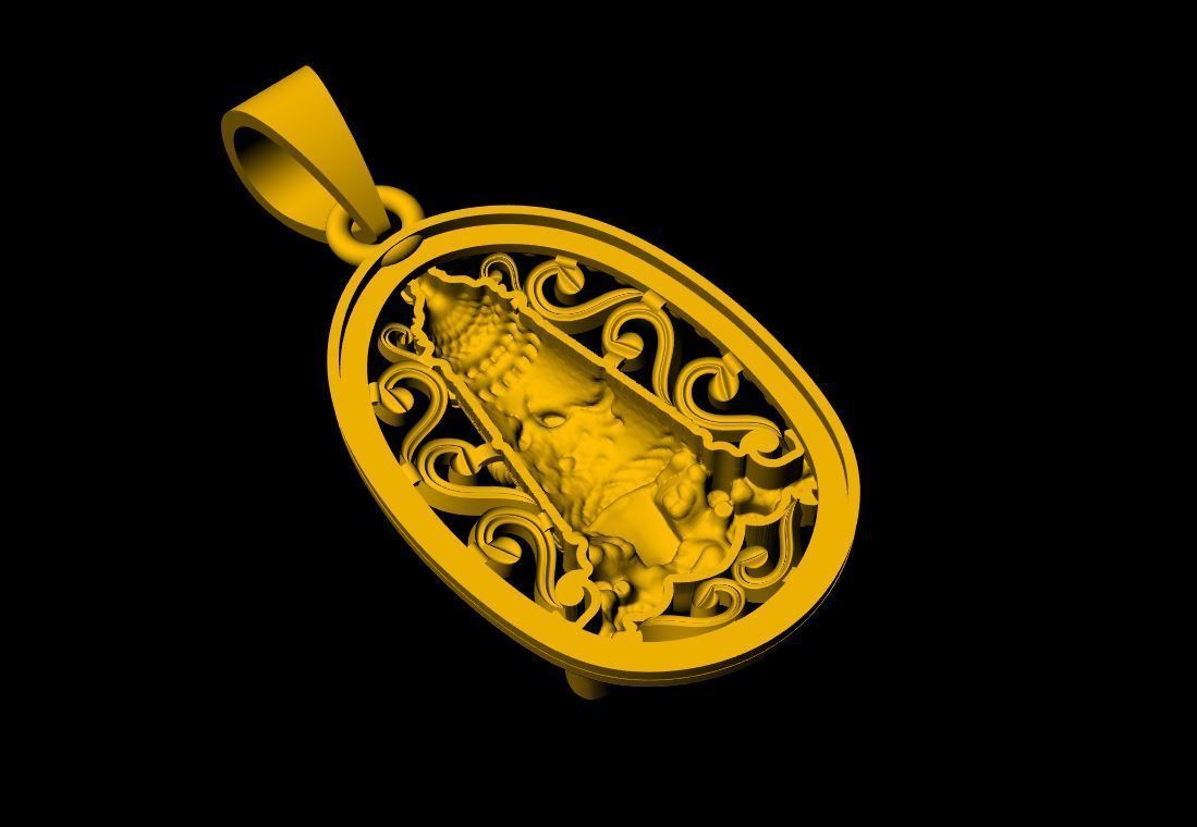 Unique Balaji Pendant - 0116 3D print model_7