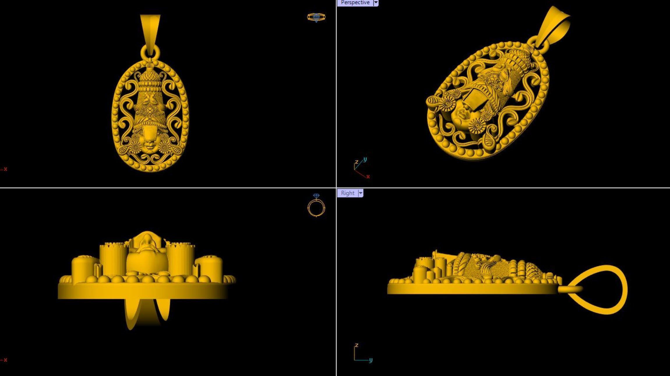 Unique Balaji Pendant - 0116 3D print model_2