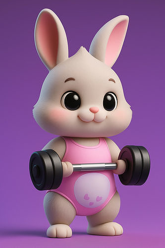 Cute Girl Fitness Bunny 3D print model