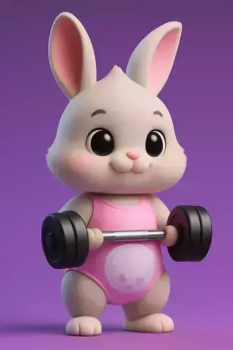 Cute Girl Fitness Bunny