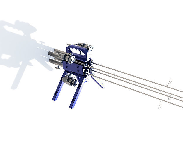 Fishing Rod Transport Stand with hanger and Gear Hook 3D print model