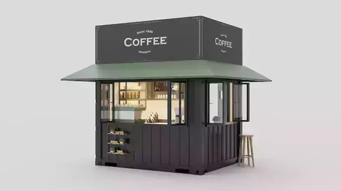 Modern Coffee Stall Container 3D model