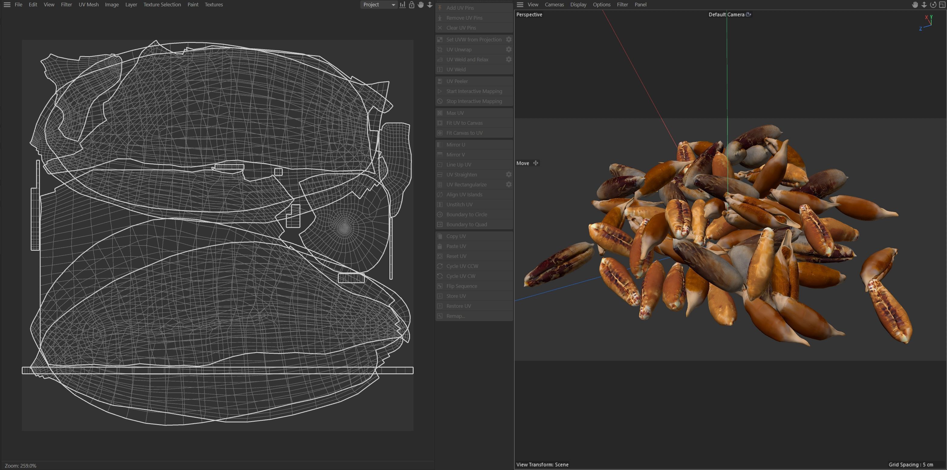 Date seed pile  Low-poly 3D model_6