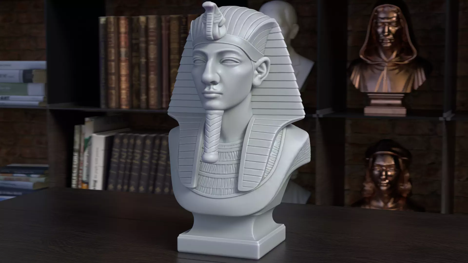Tutankhamun Bust Sculpture 3D Print Model STL File Printable 3D print model