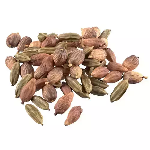 Dried cadamom fruit pile 