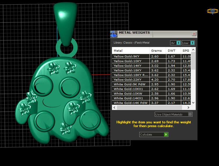 Paw print gold pendant 3D printable model 3D print model_5