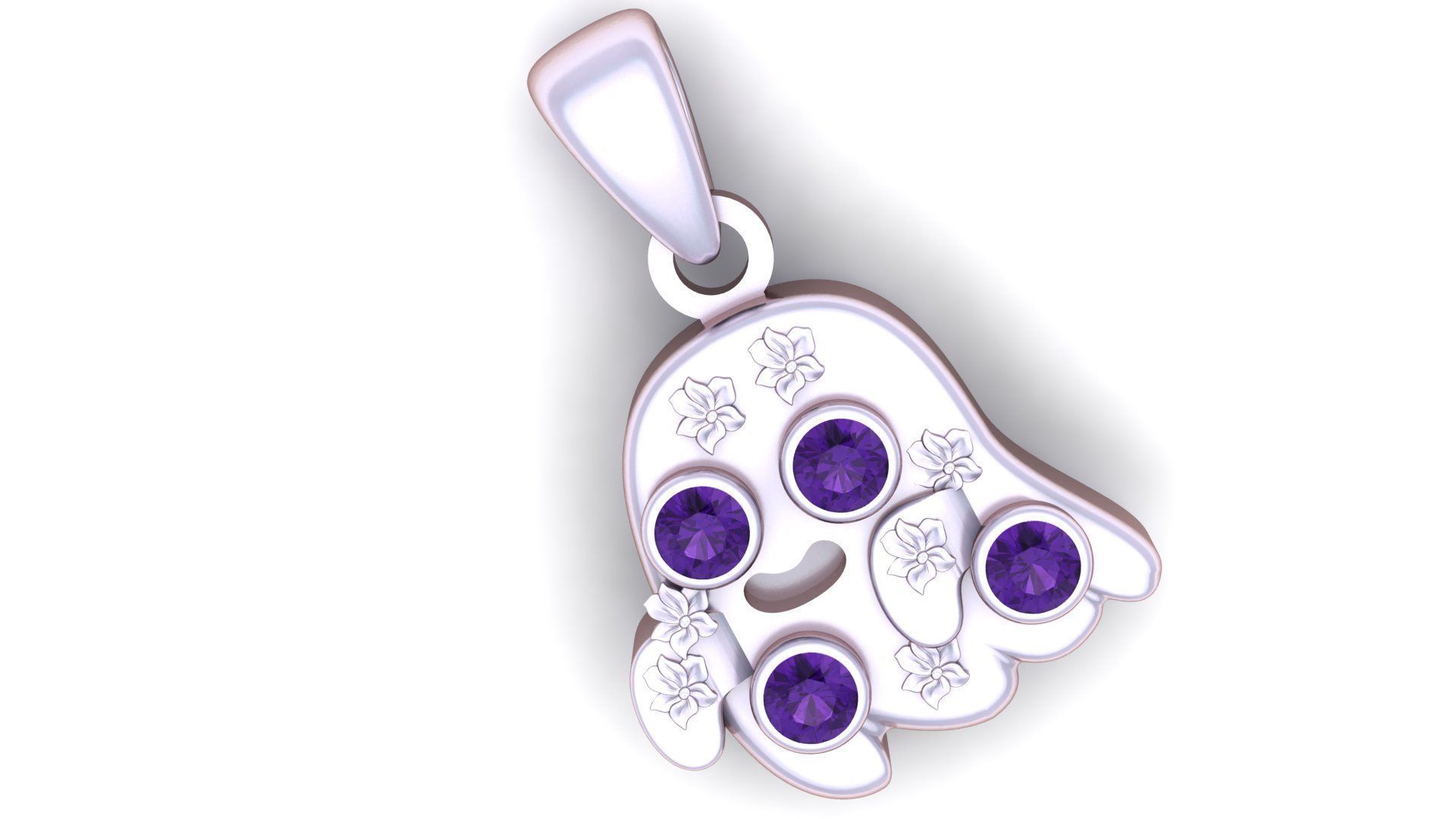 Paw print gold pendant 3D printable model 3D print model_1