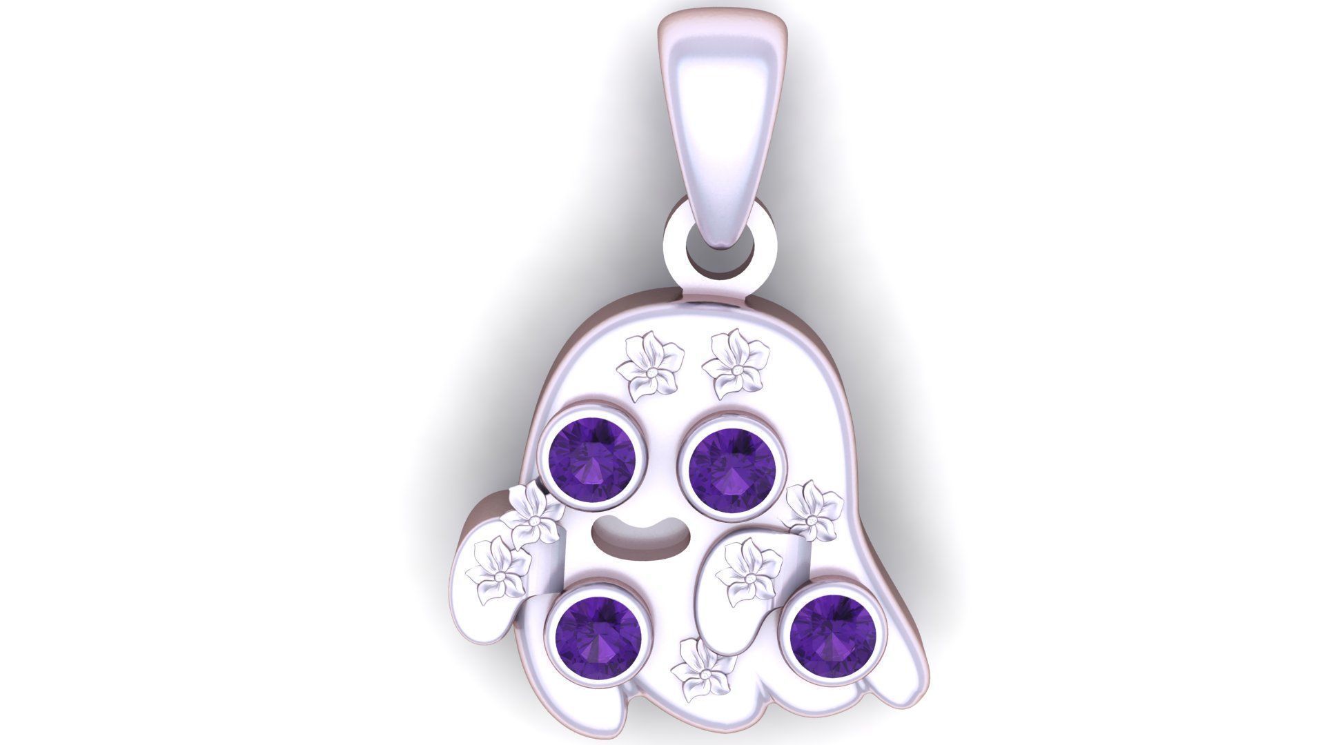 Paw print gold pendant 3D printable model 3D print model_2