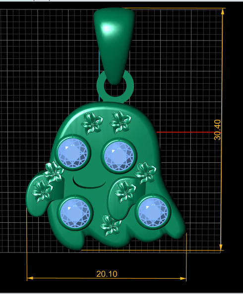 Paw print gold pendant 3D printable model 3D print model_3