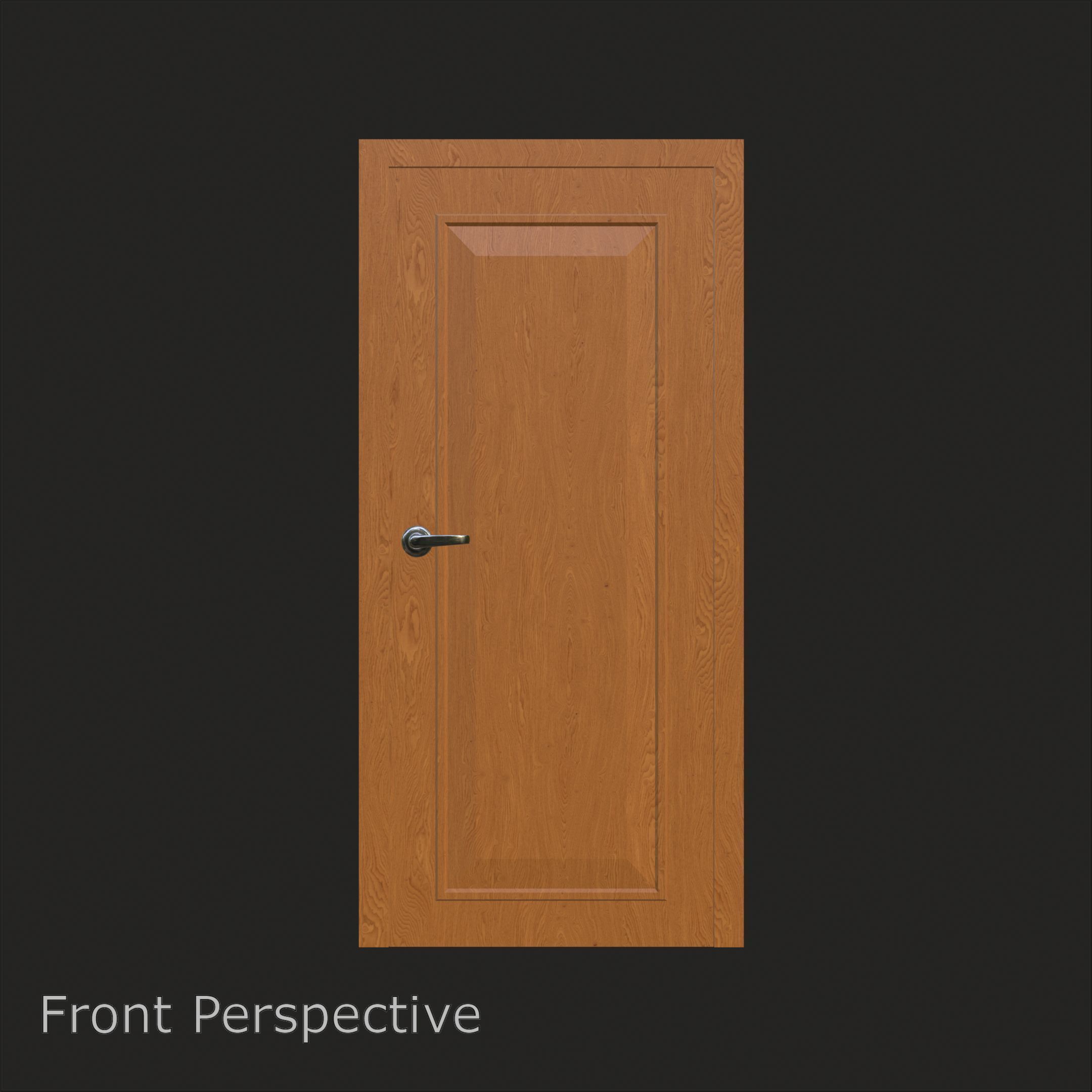 Classic Wooden Door Panel 3D model_2
