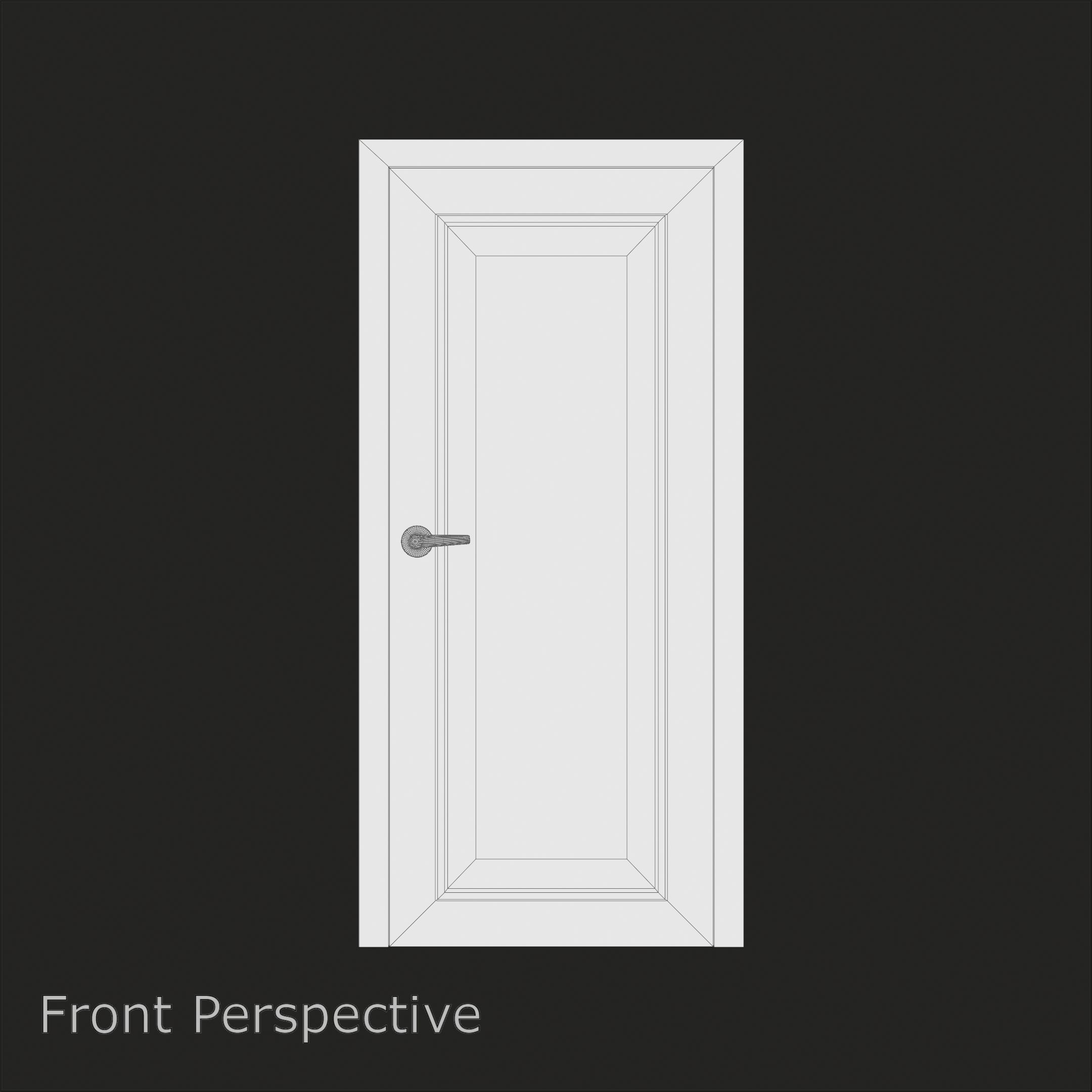 Classic Wooden Door Panel 3D model_13