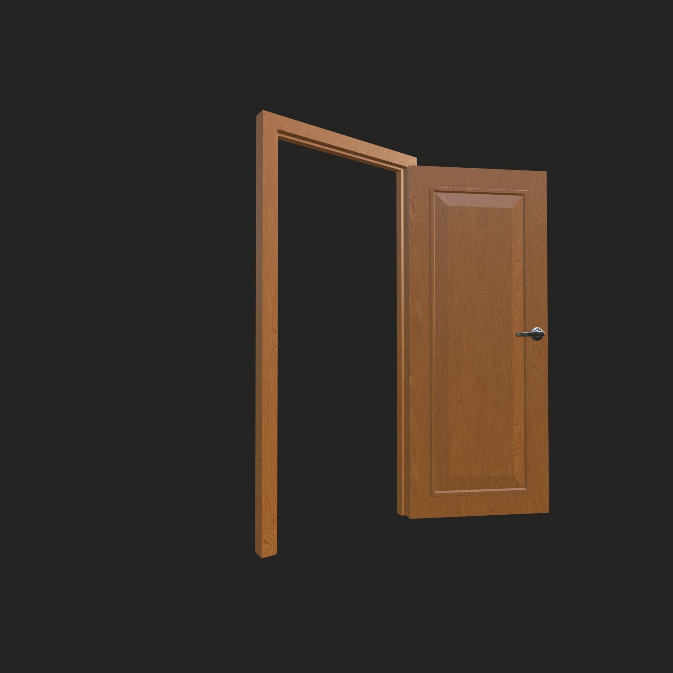 Classic Wooden Door Panel 3D model_1