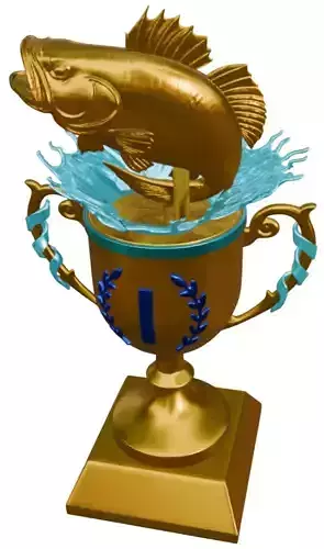 PREMIUM 3D GOLDFISH TROPHY - 3D PRINTABLE MODEL 3D print model