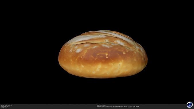 Stylized Turkish Loaf Bread 3D Model - AI Low-poly 3D model
