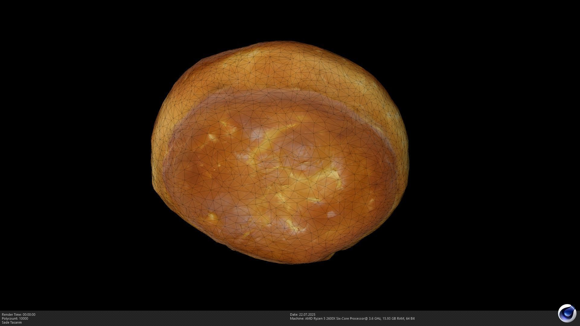 Stylized Turkish Loaf Bread 3D Model - AI Low-poly 3D model_8