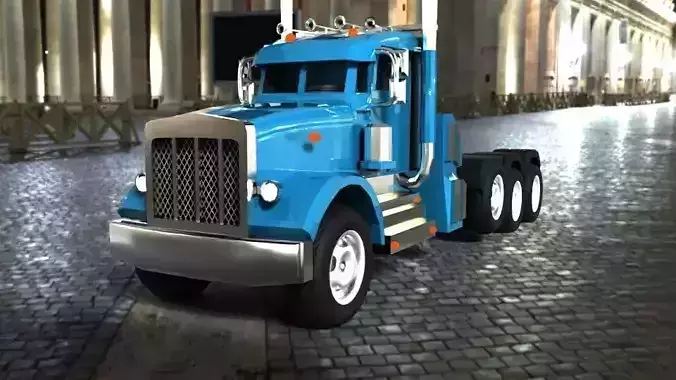 Peterbilt 389 Heavy Haul   Stylized Truck 3D Model Low-poly 3D model