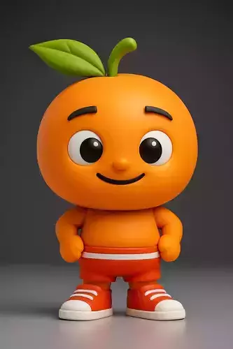 Chibi Orange Cartoon Mascot 3D print model