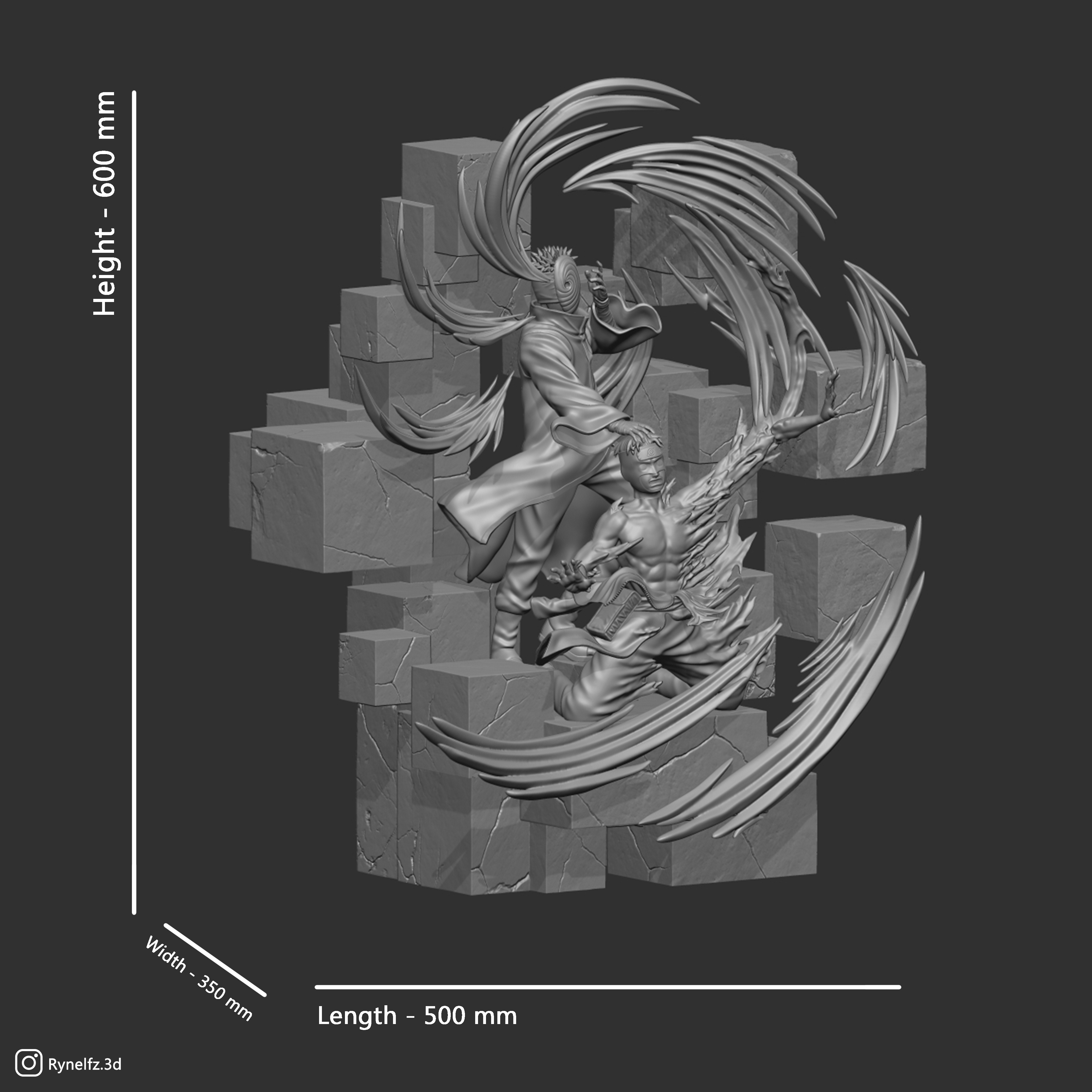 Tobi - Obito VS Torune 3D Print Model 3D print model_8