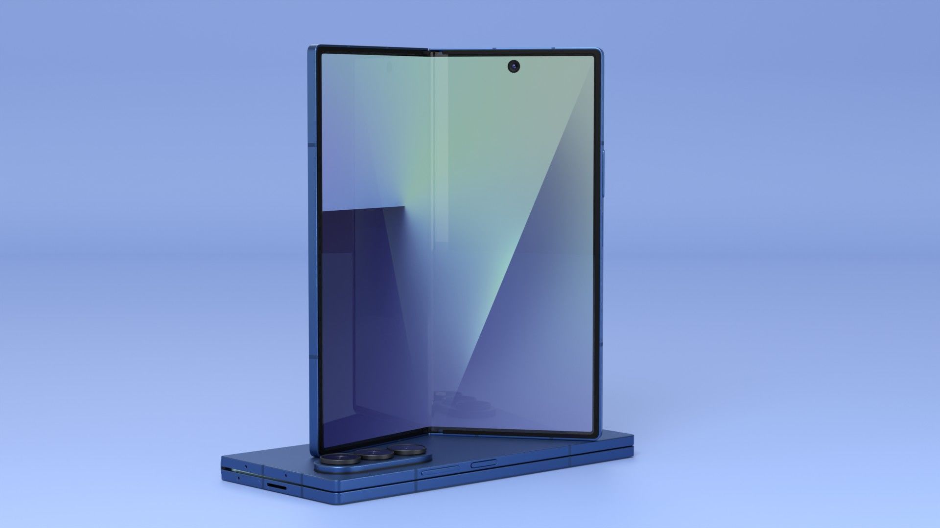 Samsung Galaxy Z Fold 7 Blue Shadow 3D model_6