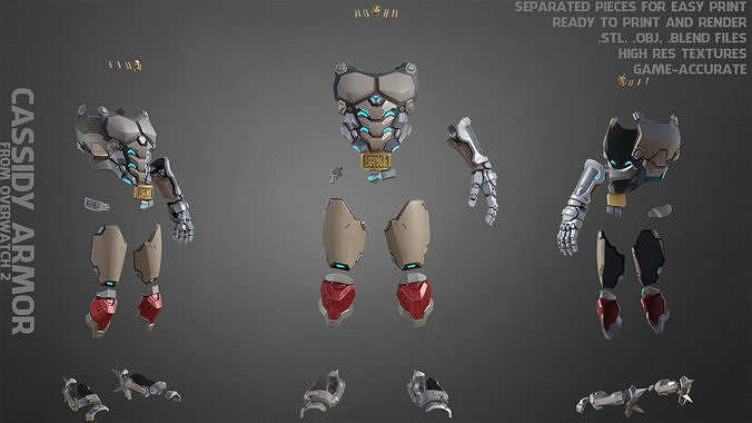 Overwatch 2 Cassidy Armor for Cosplay 3D print model