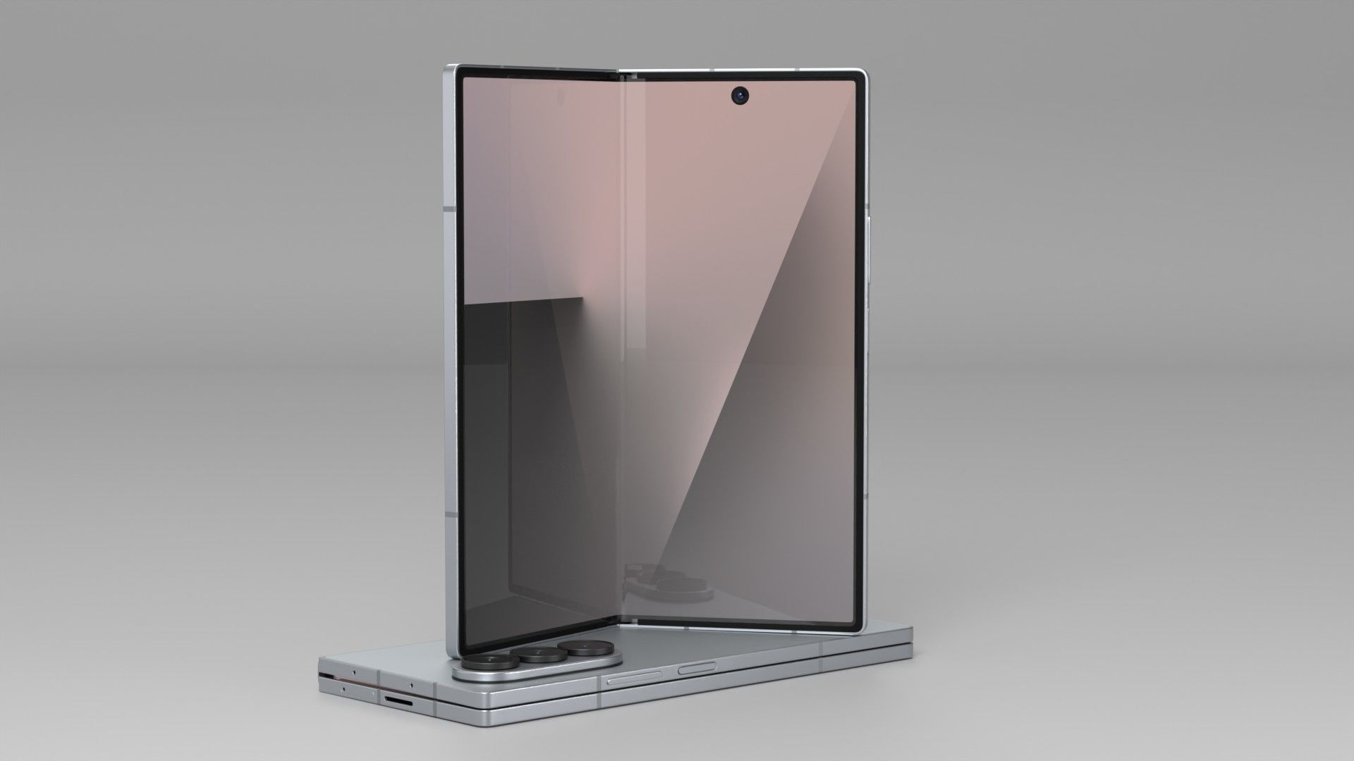 Samsung Galaxy Z Fold 7 Silver Shadow 3D model_6