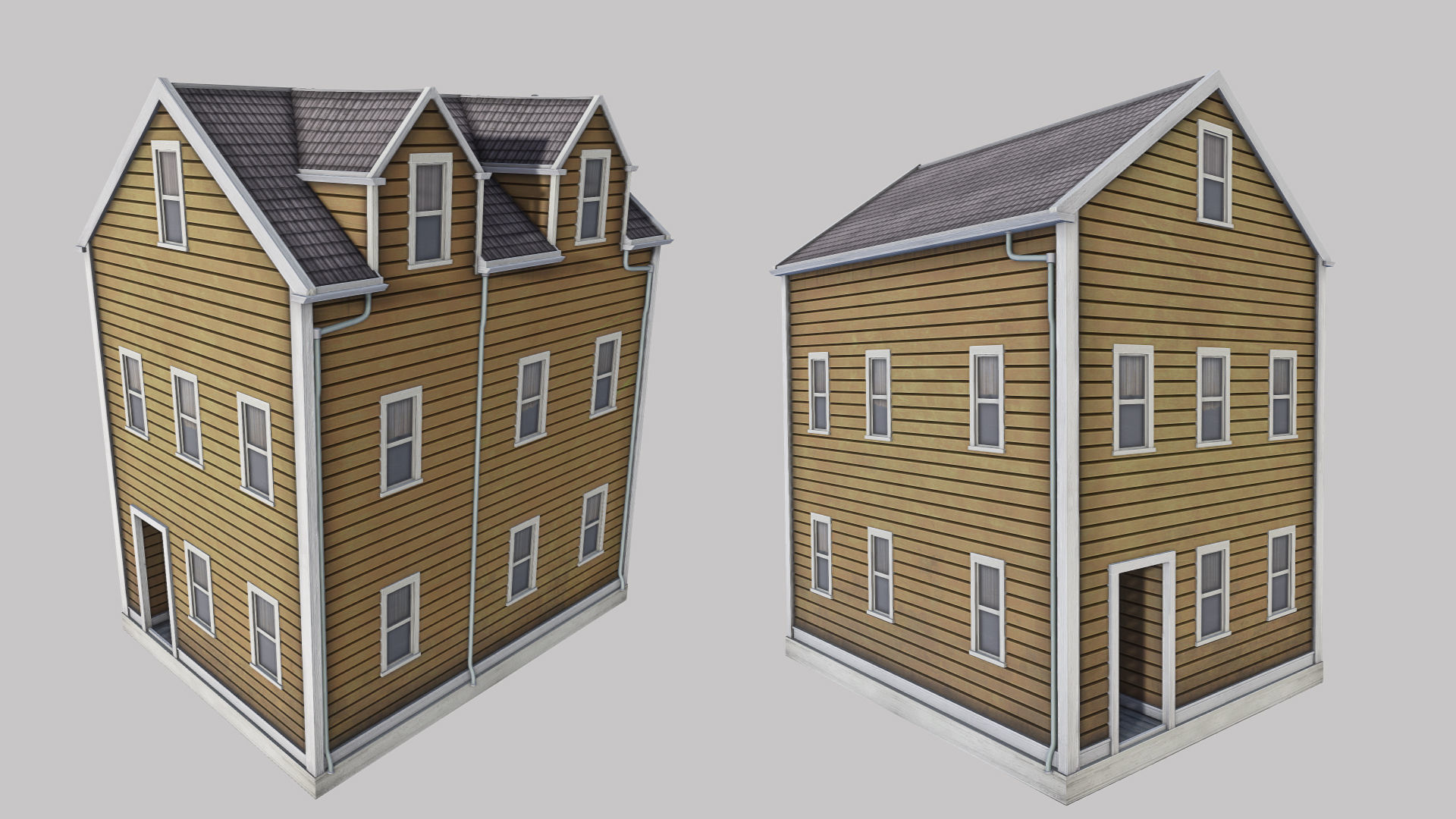 Boston House Low-poly 3D model_1