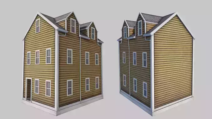 Boston House Low-poly 3D model