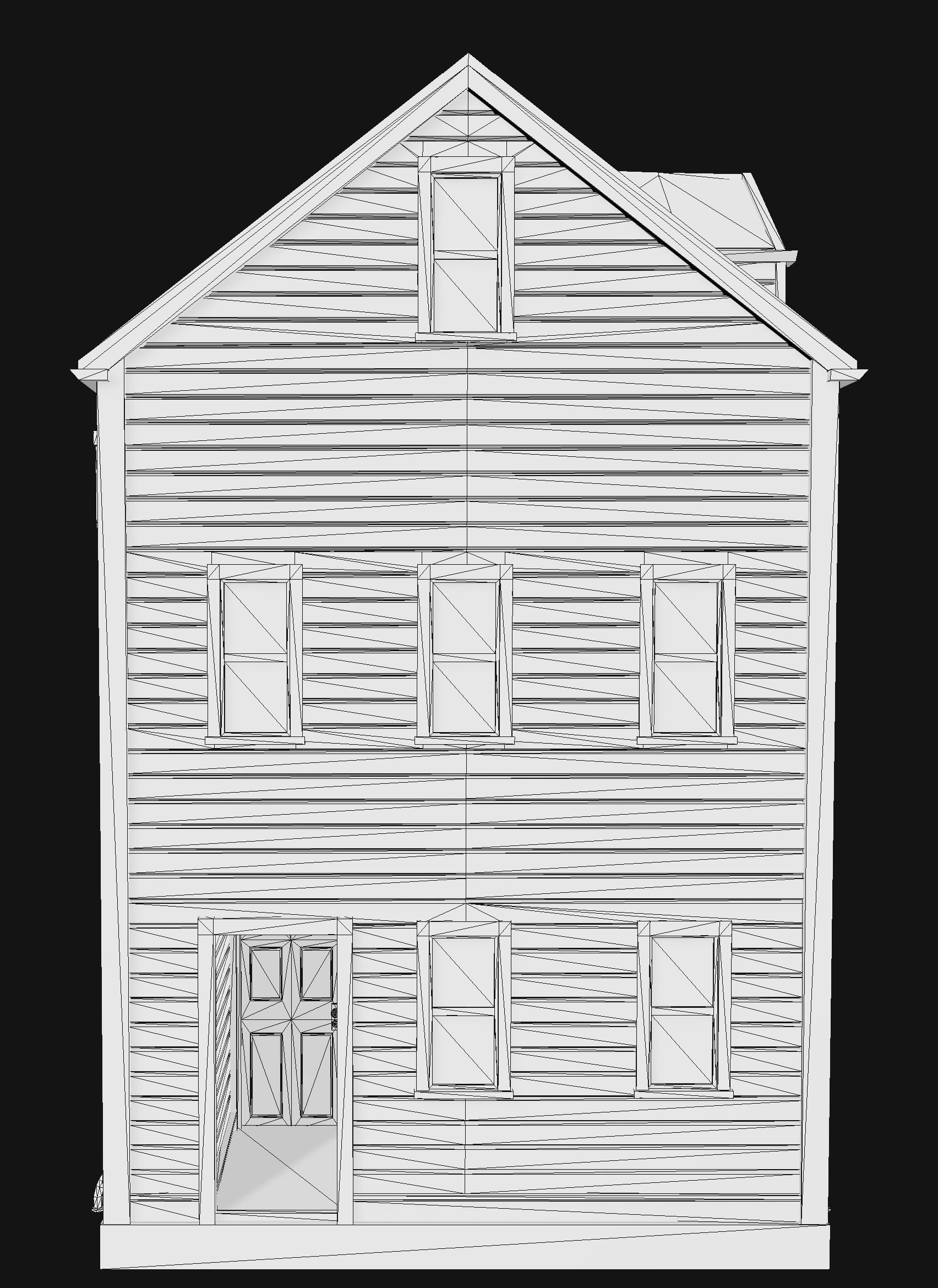 Boston House Low-poly 3D model_7