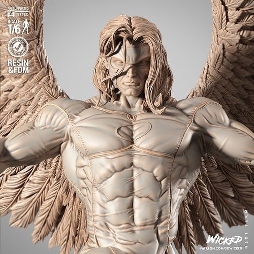 Angel Sculpture Low-poly 3D model