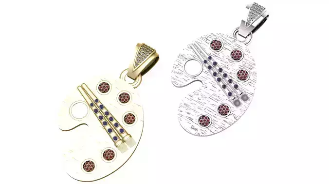  3D Gold Diamond Pendant 3D Printable Model