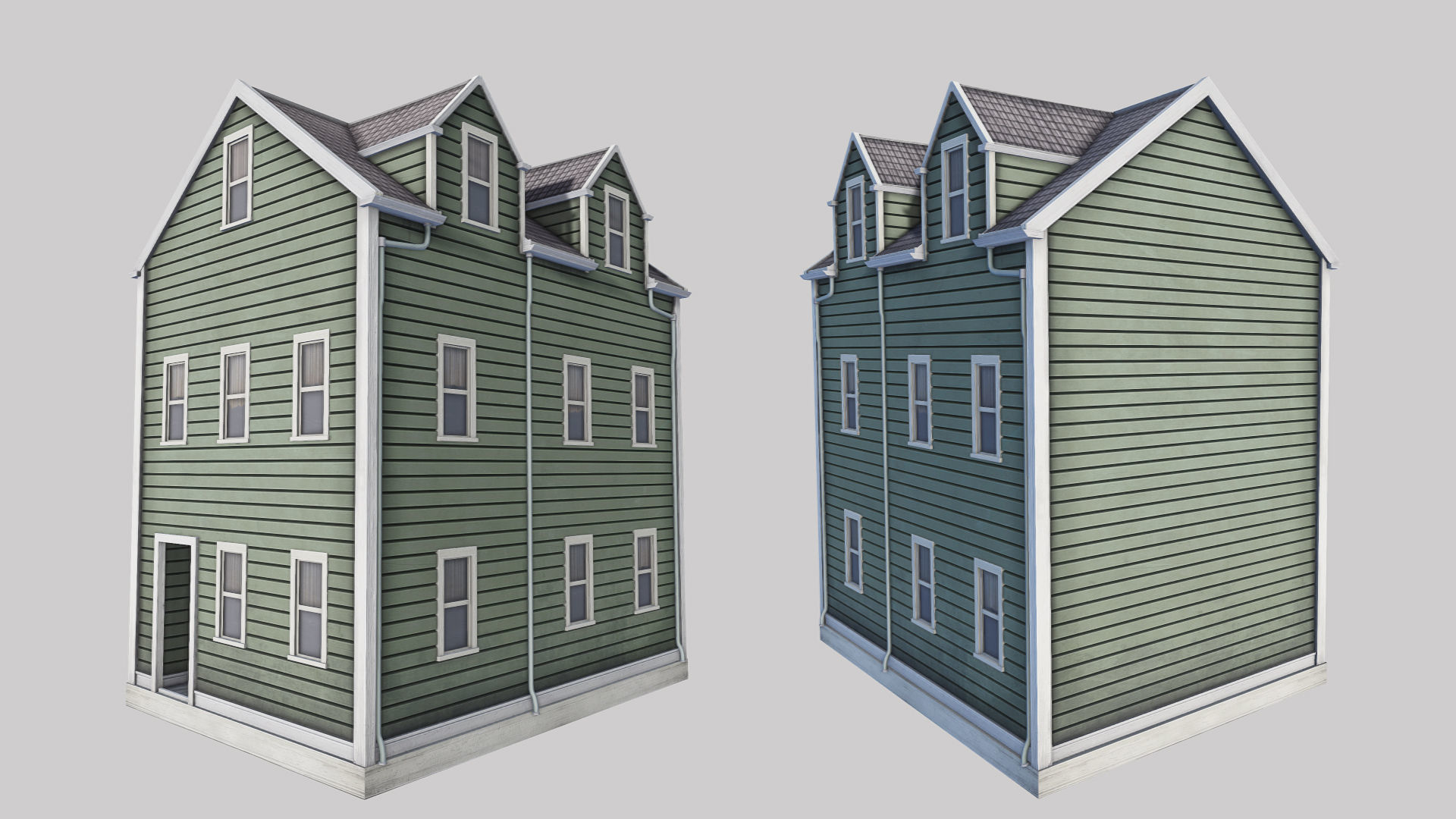 Boston House Bundle 01 Low-poly 3D model_1