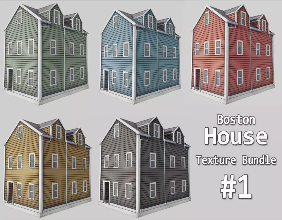 Boston House Bundle 01 Low-poly 3D model_0