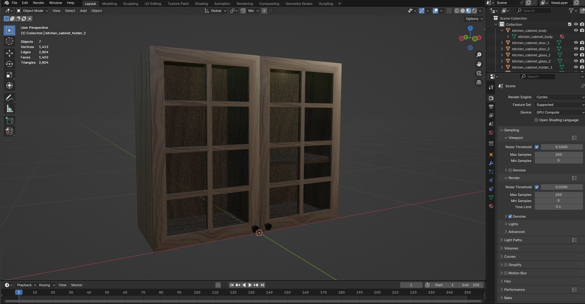Kitchen Cabinet CG14 3D model_11