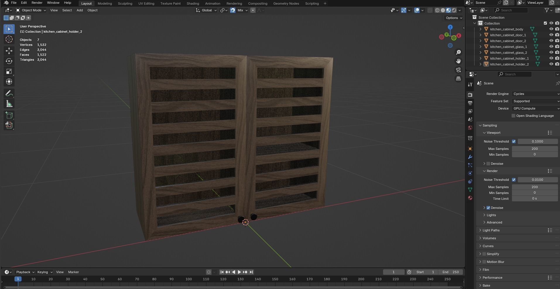 Kitchen Cabinet CG15 3D model_11
