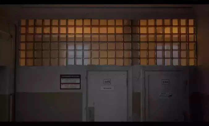 Post Soviet Hospital Corridor Low-poly 3D model