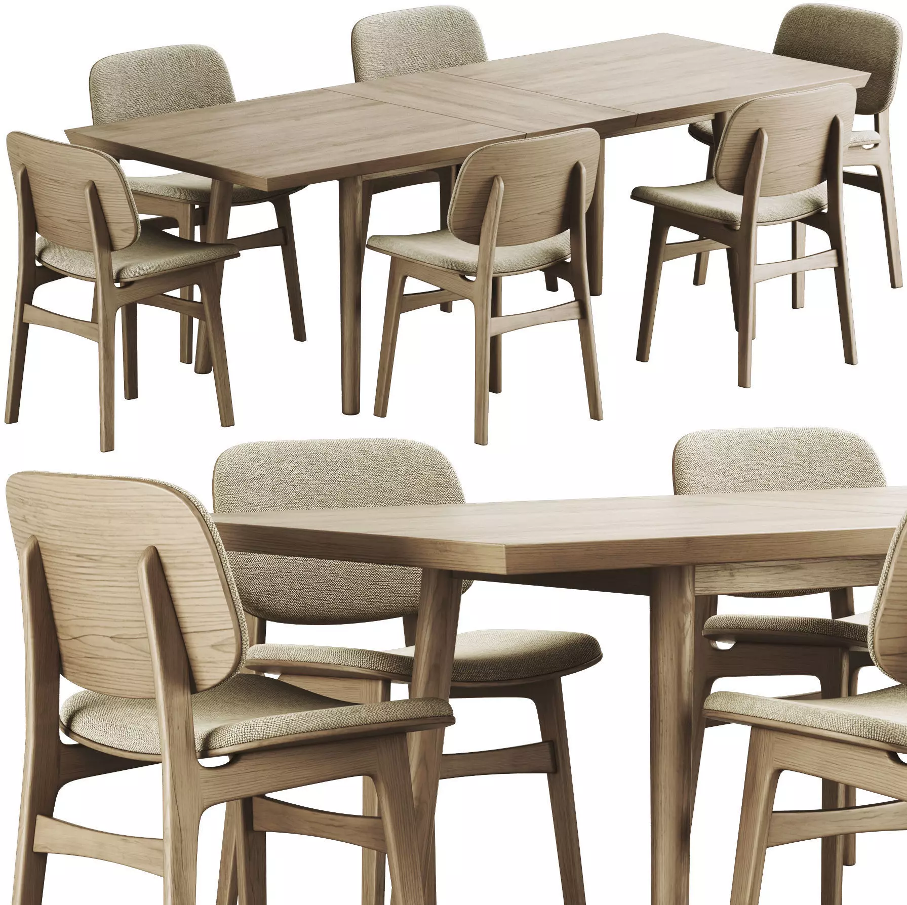 Colection Table and Chair 3D model_1