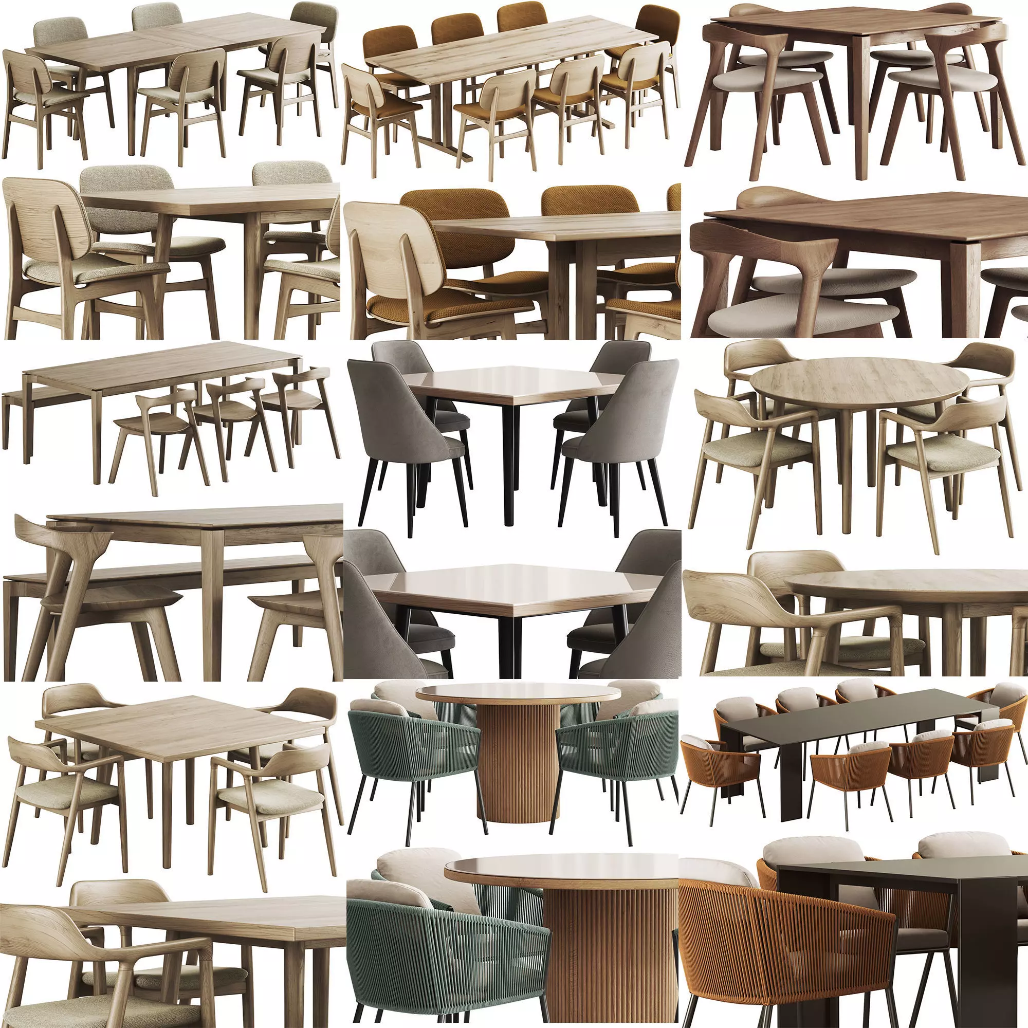 Colection Table and Chair 3D model_0