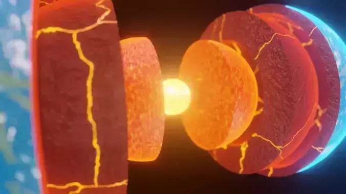 Planet Earth  with Inner Layers