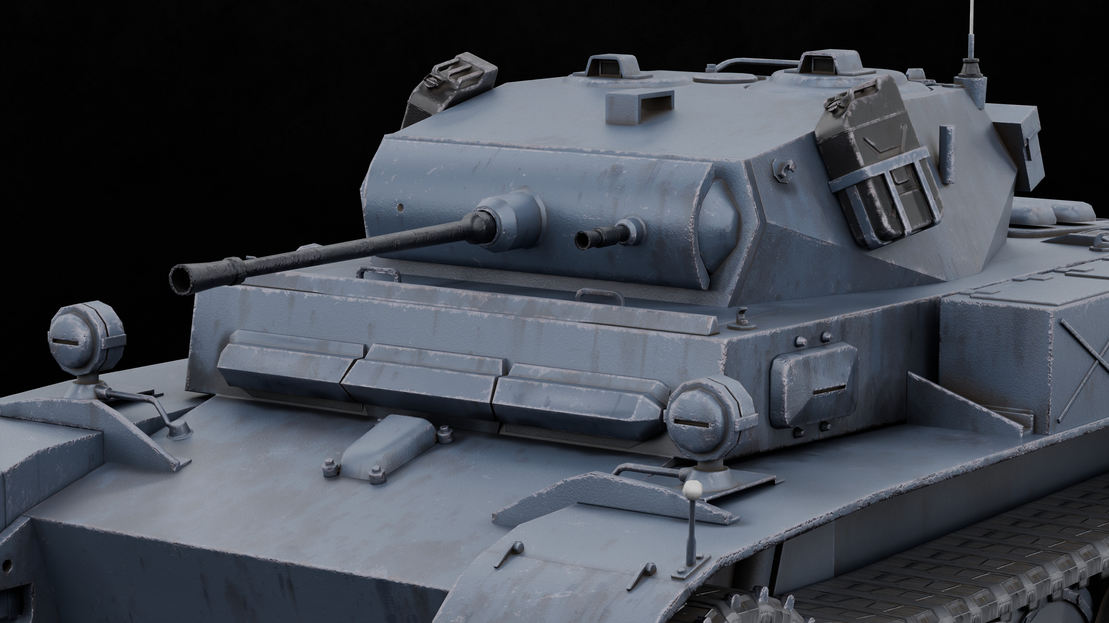 Panzer 2 Luchs WW2 German Tank Rigged Low-poly 3D model_2