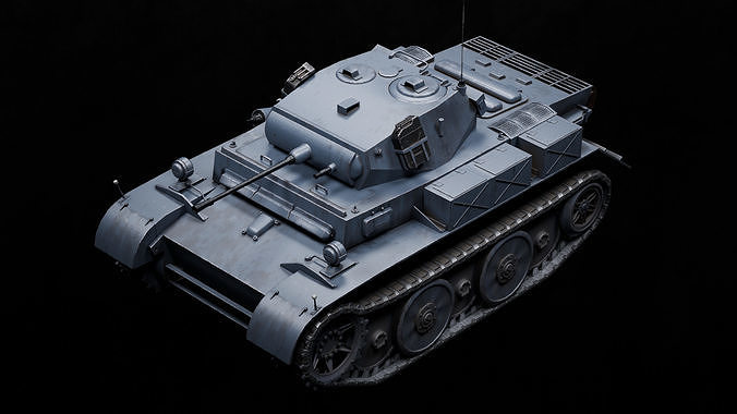 Panzer 2 Luchs WW2 German Tank Rigged Low-poly 3D model
