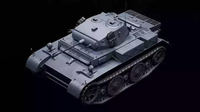Panzer 2 Luchs WW2 German Tank Rigged Low-poly 3D model