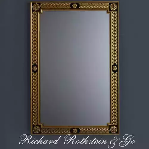 Richard Rothstein  Black and Gold Neoclassical Mirror