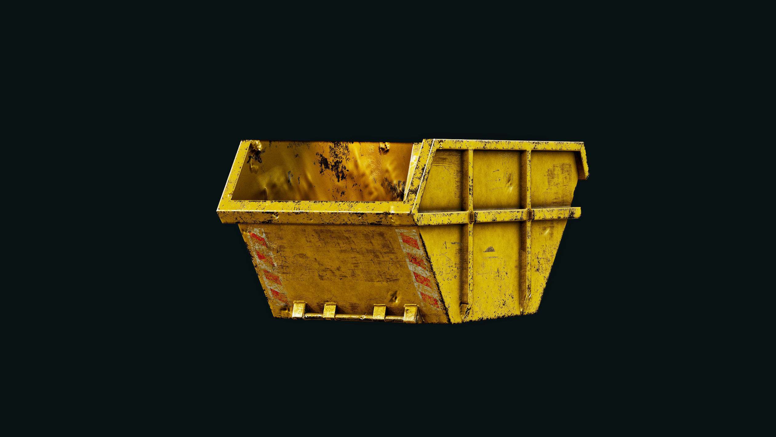 Open dumpster for construction garbage Low-poly 3D model_4