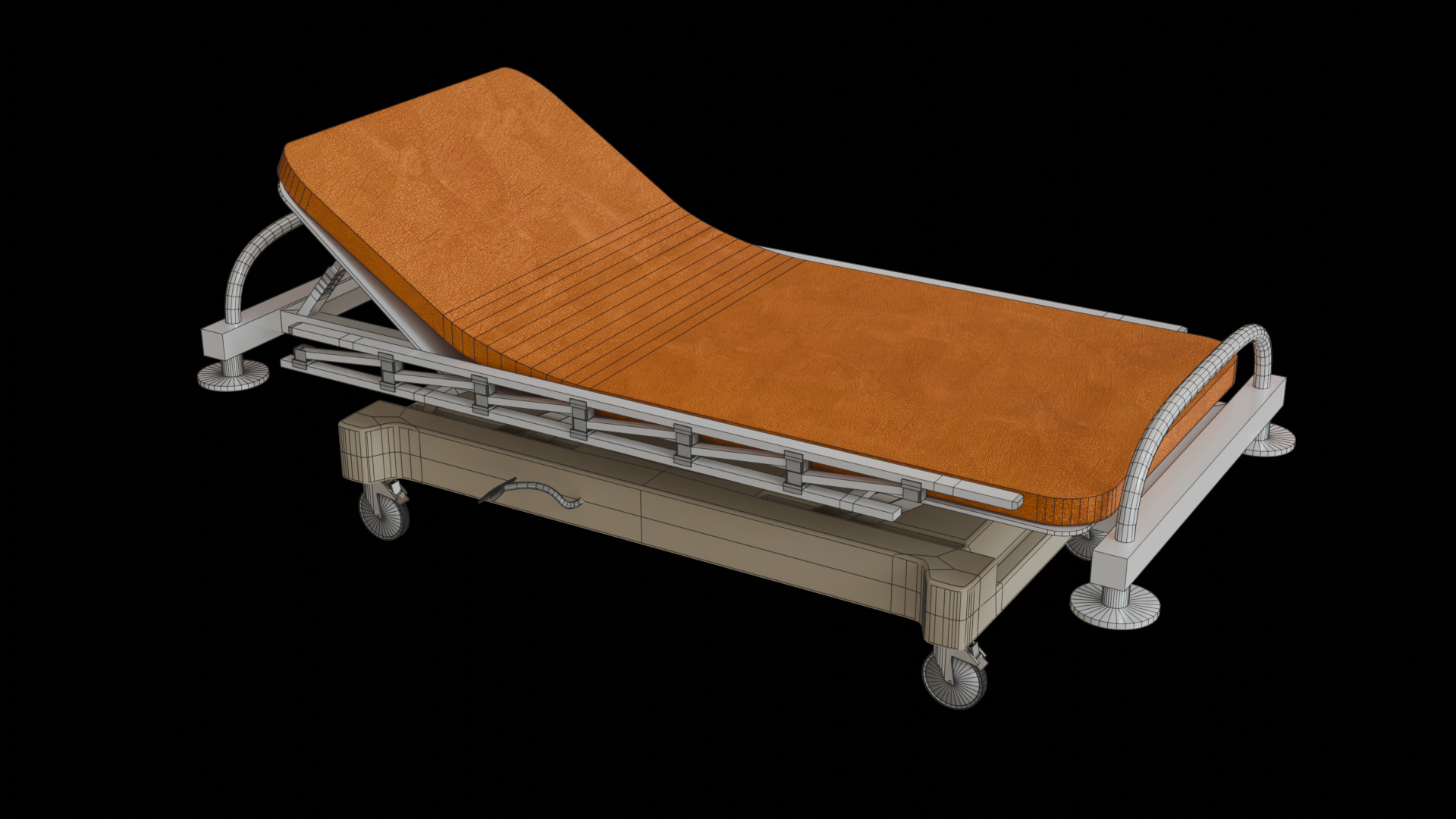 Stretcher Low-poly 3D model_1