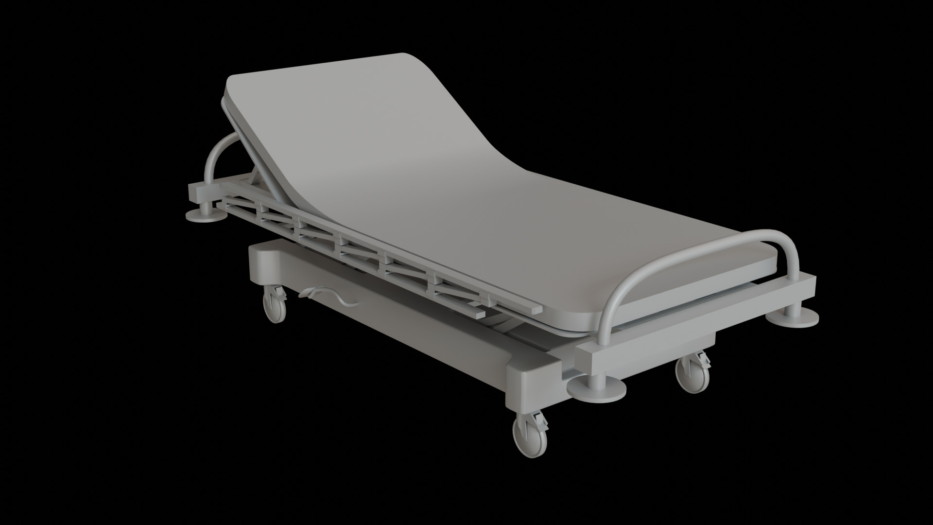 Stretcher Low-poly 3D model_6